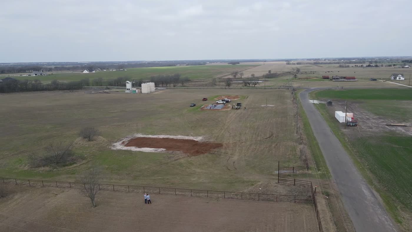 Aerial view of our land and the surrounding community